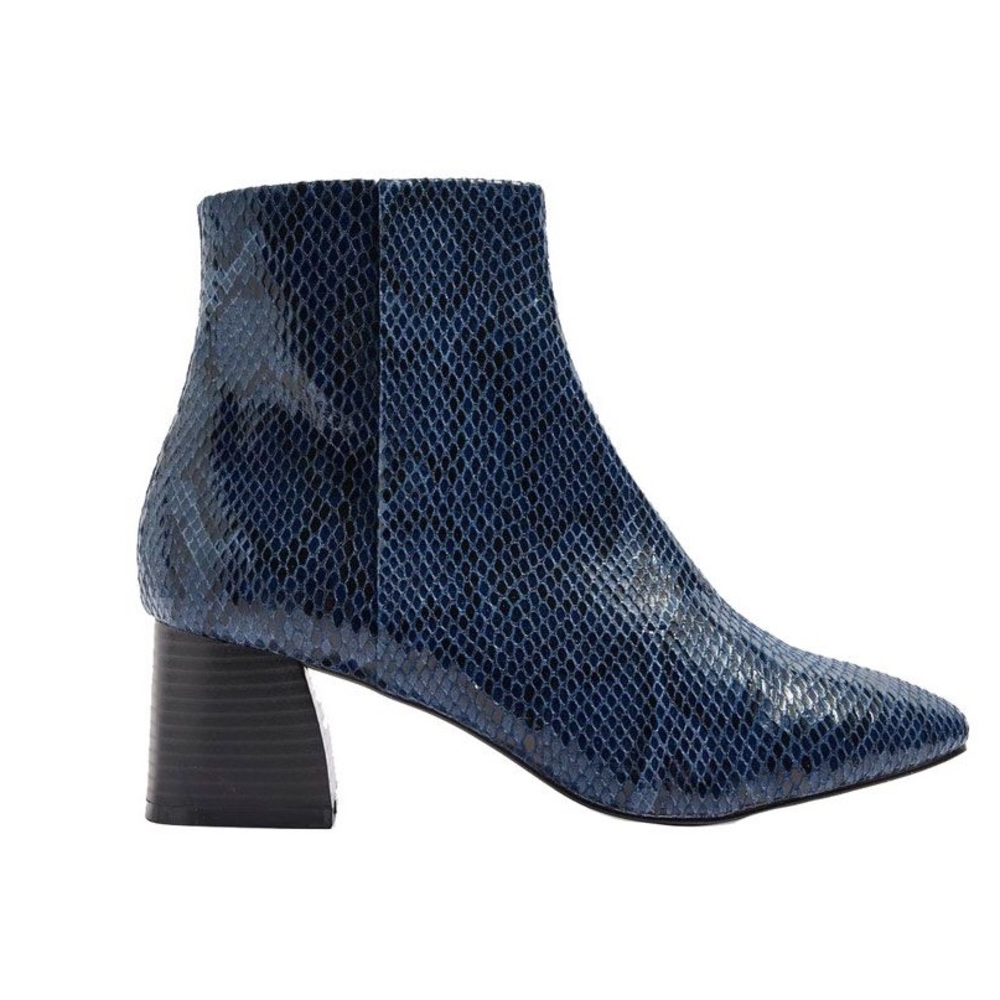 Topshop Blue Snakeskin Booties
